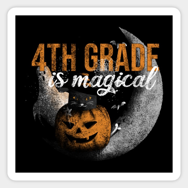 4th Grade is Magical - Vintage Halloween Fun Sticker by Rishirt